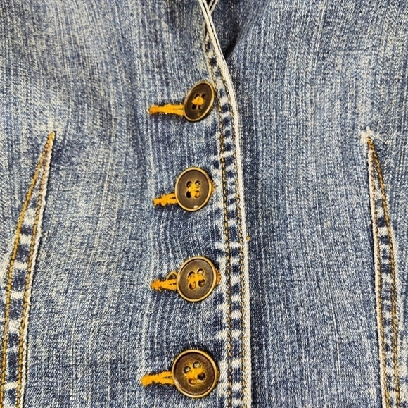 St John's Bay Petite Stretch women's blue jeans jacket Size:S/P - Picture 4 of 8